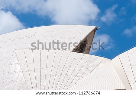 SYDNEY - FEBRUARY 8: The Iconic Sails of the Sydney Opera House are made up of over one million white, self cleaning tiles. February 8, 2012 in Sydney, Australia.
