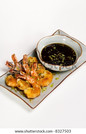 Breaded shrimp with asian dipping sauce Appetizer Tray