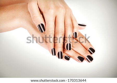 Woman\'s french manicure