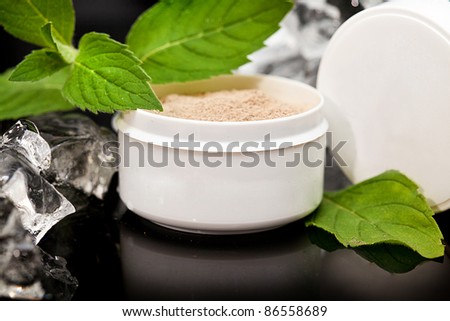 package cream cosmetic interesting background - (container for cream, powder, bulk cosmetics)