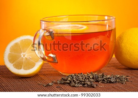 tea in soft warm evening light