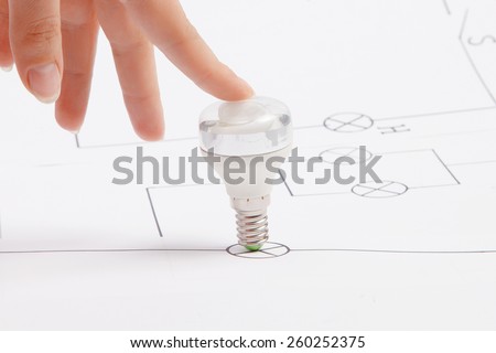 Energy saving fluorescent light bulb and hand