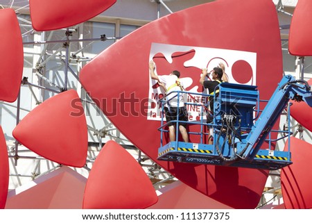 VENICE - AUGUST 28: Work in progress before the 69th Venice Film Festival on August 28, 2012 in Venice.