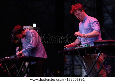 TURIN, ITALY - JUNE 09: Mount Kimbie live show at Traffic Festival 2012 on June 09, 2012 in Turin.