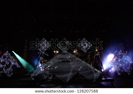 TURIN, ITALY - JUNE 09: Orbital live show at Traffic Festival 2012 on June 9, 2012 in Turin.