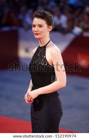 VENICE - AUGUST 29: Mia Wasikowska at Tracks premiere at the 70th Venice Film Festival on August 29, 2013 in Venice.