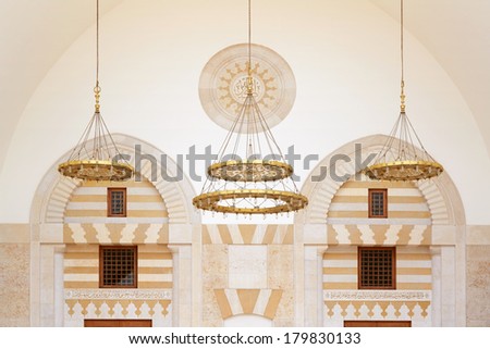 King Hussein Bin Talal mosque detail in Amman,  Jordan