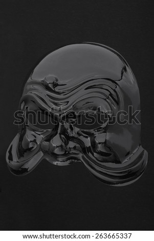 Black, glossy mask on black, clipping path included
