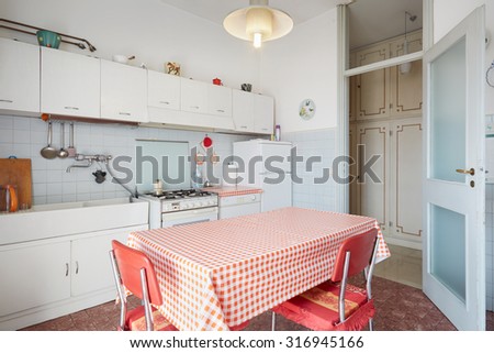 Old kitchen interior in normal house