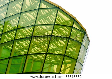 A structure built by yellow glass panel