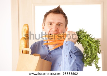 man entering house