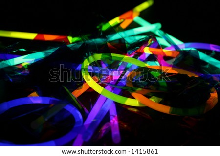glow stick and cello wrap in a mass of colour, nice abstract