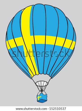 air balloone swedish  flag