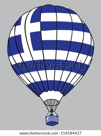 air balloon greek  flag