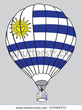 air balloon Uruguayan  flag