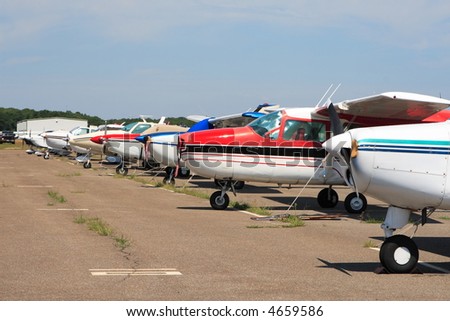 Small planes tied down