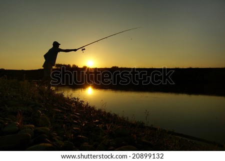 Fishing in the late evening