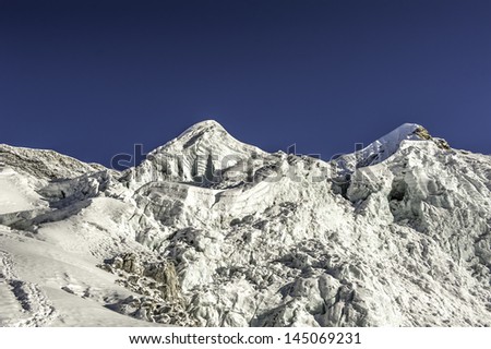 Snow mountain peaks in Himalayas,Nepal