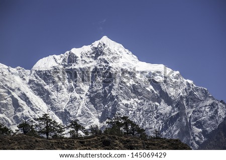 Snow mountain peaks in Himalayas,Nepal