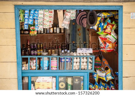 Lachung,Sikkim,India-April 10:Grocery Store In Lachung Village, North Sikkim On April 10,2013 In Lachung ,Sikkim,India.