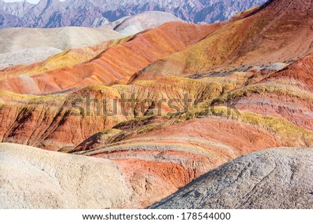 Colorful mountain in China ,Danxia Landform,Zhangye