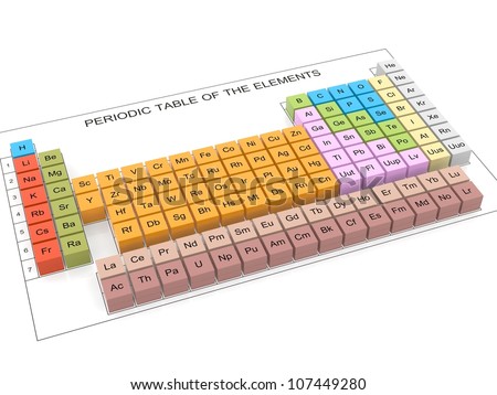 Periodic Table Of The Elements 3d Stock Photo 107449280 : Shutterstock