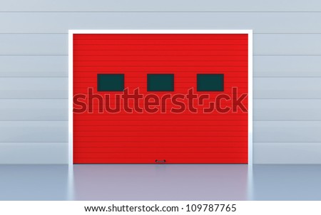 Red industrial door or garage door