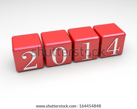 2014 calendar background with red cubes