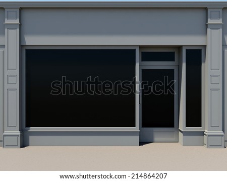 Classic shopfront with large windows. Classic store facade.