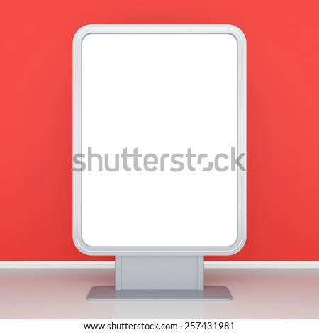 Blank roll up poster - vertical billboard for text on red background