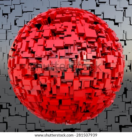 Futuristic red sphere