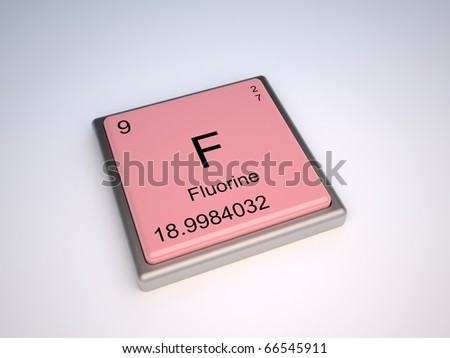 stock photo : Fluorine chemical element of periodic table with symbol F
