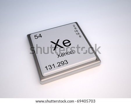 stock photo : Xenon chemical element of the periodic table with symbol Xe