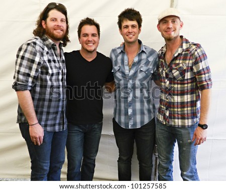 INDIO - APR 27: Eli Young Band poses backstage at Stagecoach, California\'s Country Music Festival, in Indio, California on April 27, 2012.