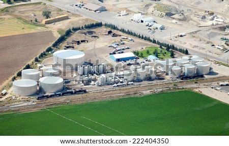 A tank farm for storing asphalt and petroleum products