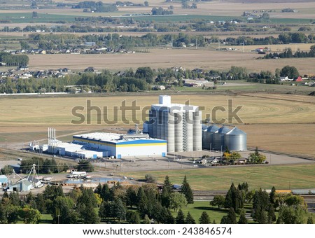 Shelly, Idaho, USA Oct. 18, 2014 The Grupo Modelo (Corona Beer) malting plant in southern Idaho.  This plant is conveniently located near the best barley growing area in the United States.