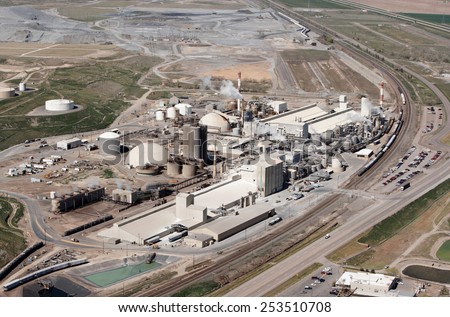 Pocatello, Idaho, USA May, 16, 2008 An aerial view of a fertilizer factory.