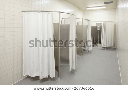 Rigby, Idaho, USA Jul 23, 2013  An interior view of the showers in a new high school locker room.