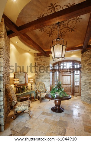The entry way into a beautiful upscale residence.