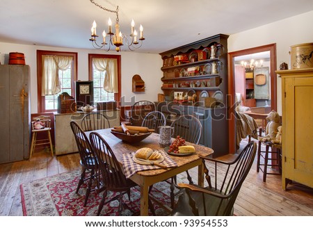 Dining Room on An Image Of A Dining Room And In A Primitive Colonial Style