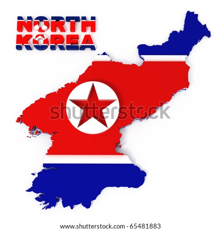 north korea flag map. stock photo : North Korea, map