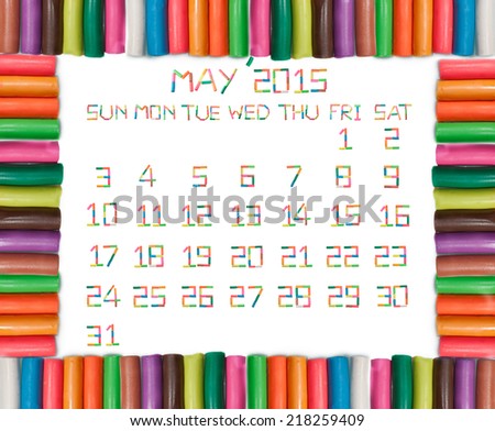 2015 calendar play dough number set May