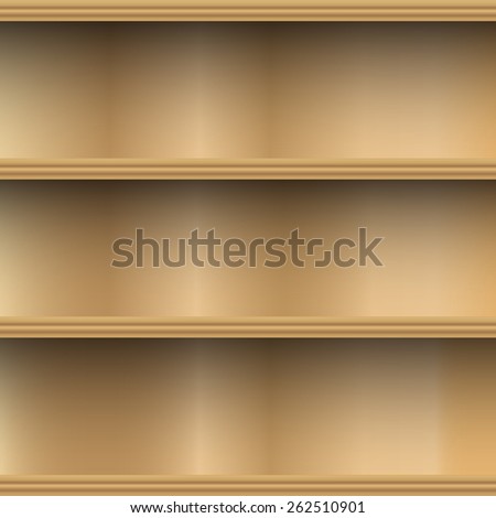 Empty wood shelf decorative wall