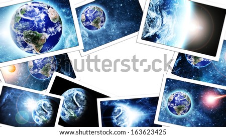 pile of  space pictures. Elements of this image furnished by NASA