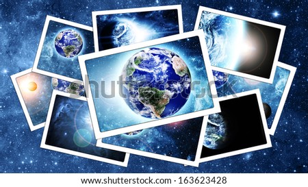 pile of  space pictures. Elements of this image furnished by NASA