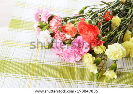 bouquet of flowers  tied with  ribbon