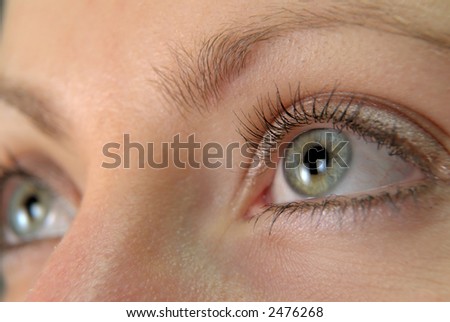 one woman eye close up