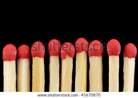 row of not lighted matches