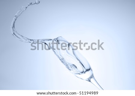 pure water splashing  into glass