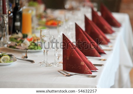 Places Wedding Reception on Wedding Reception Place Ready For Guests  Table With Food And Drink
